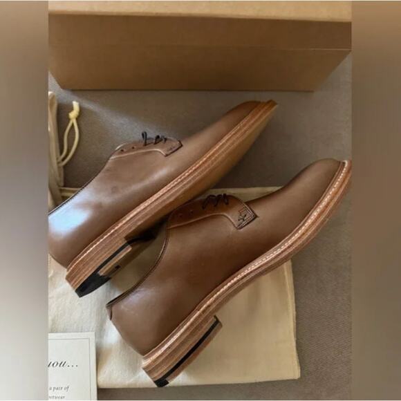 NIB Grant Stone Plain Toe Dune Brown Chromexcel Derby Horween Chromexcel 8.5 D - Picture 3 of 6
